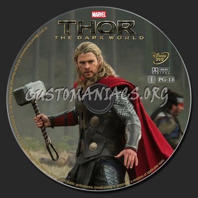 Thor The Dark World dvd label