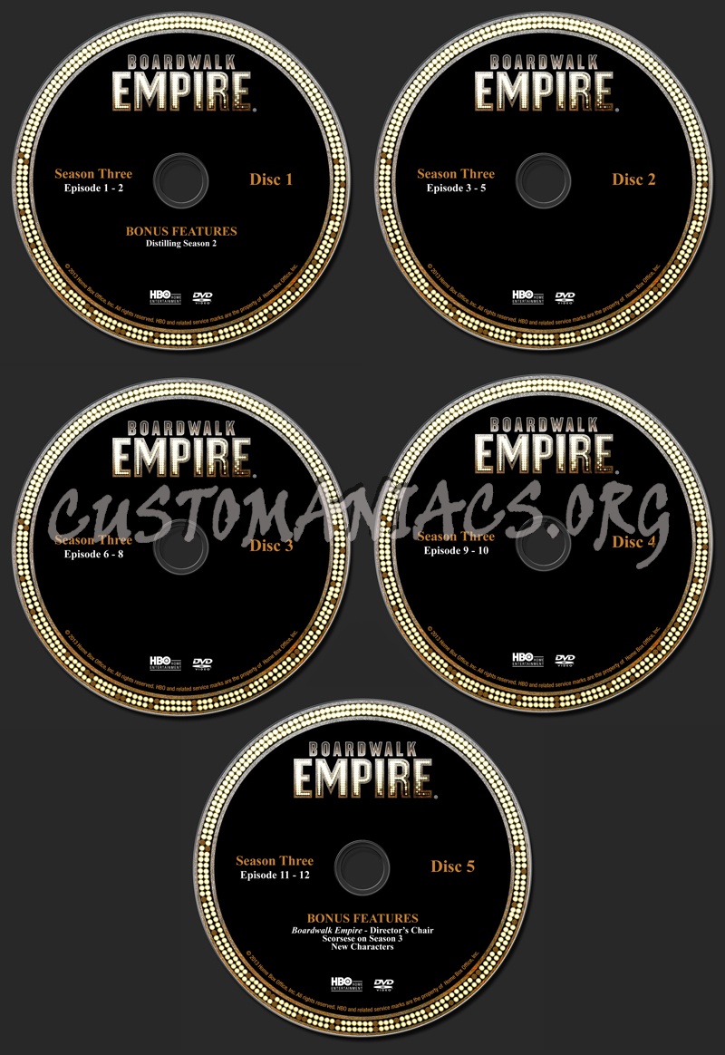 Boardwalk Empire Season Three dvd label