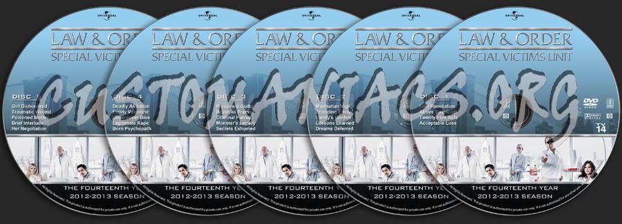 Law & Order: SVU - Season 14 dvd label