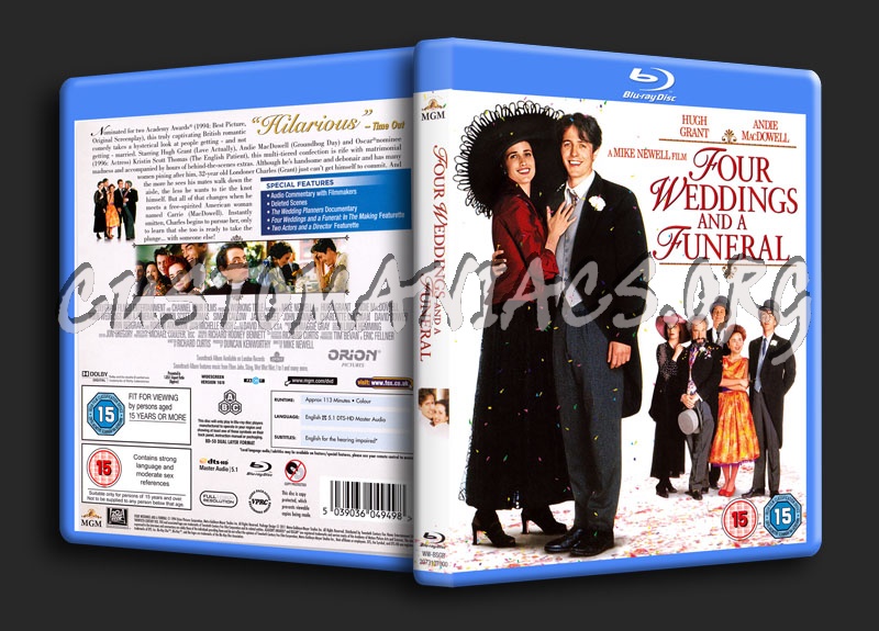 Four Weddings And A Funeral Blu Ray Cover Dvd Covers Labels By