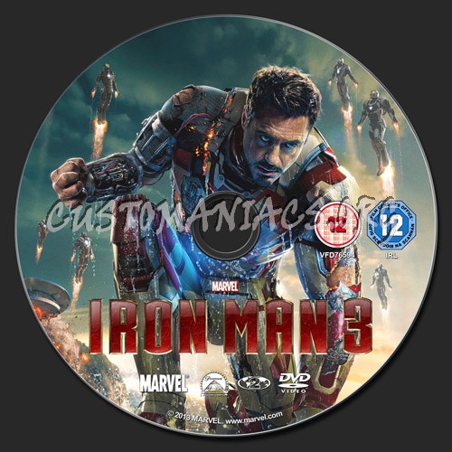 Iron Man 3 dvd label