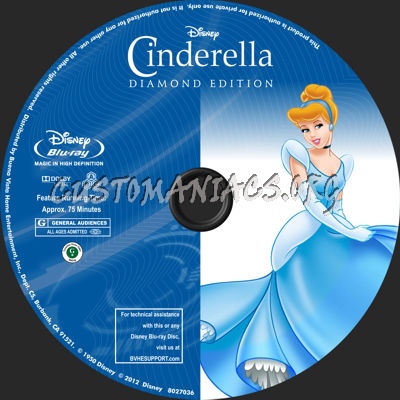 Cinderella (1950) Blu-ray Label - Dvd Covers & Labels By Customaniacs 