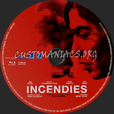 Incendies blu-ray label