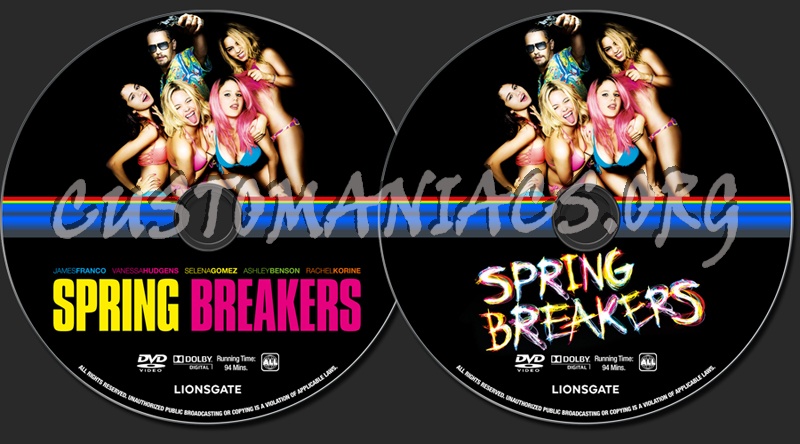 Spring Breakers dvd label