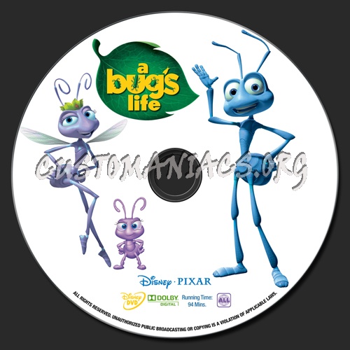 A Bug's Life dvd label