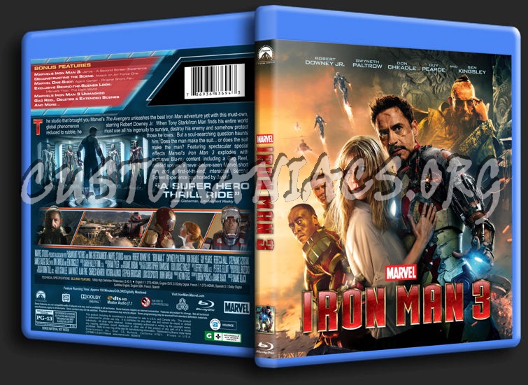 Iron Man 3 blu-ray cover