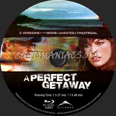 A Perfect Getaway blu-ray label