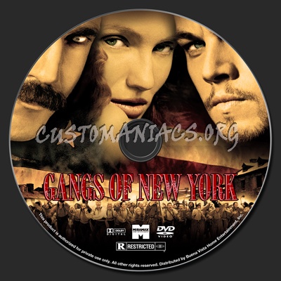 Gangs Of New York dvd label