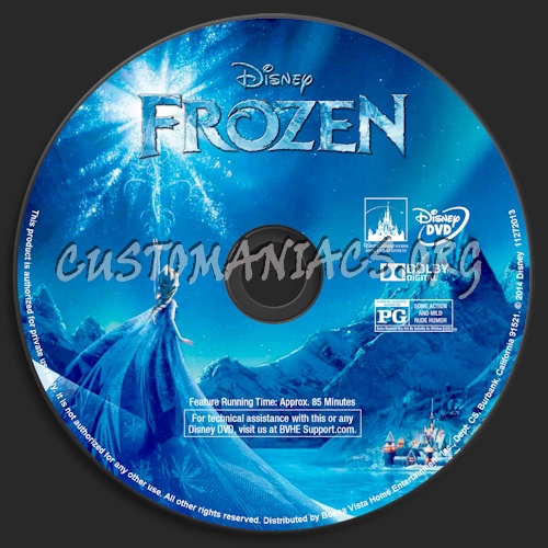 Frozen (2013) dvd label