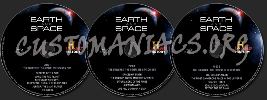 Earth and Space The Universe Season 1 blu-ray label