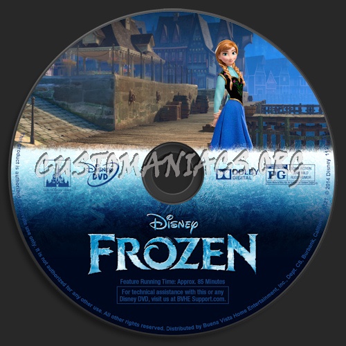 Frozen (2013) dvd label