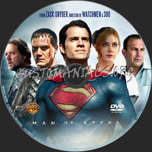 Man of Steel dvd label