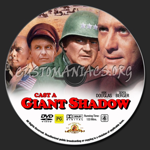 Cast A Giant Shadow dvd label