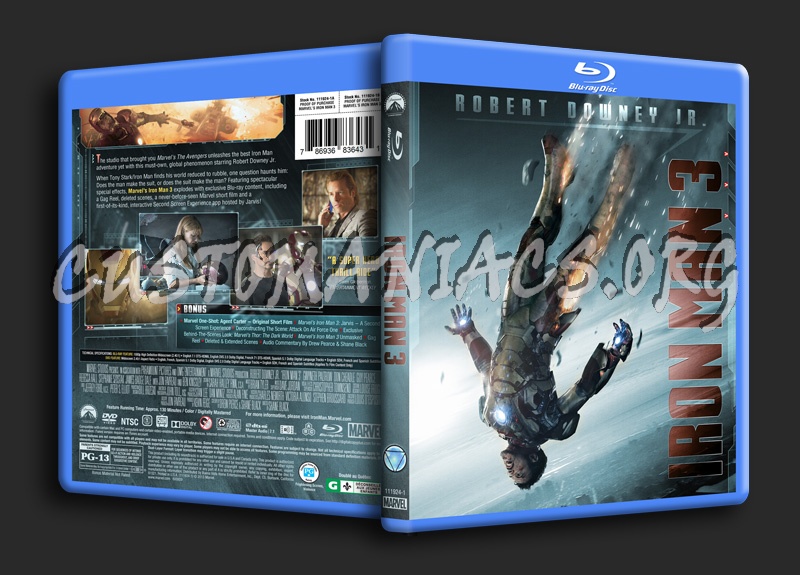 Iron Man Trilogy - Iron Man 3 blu-ray cover