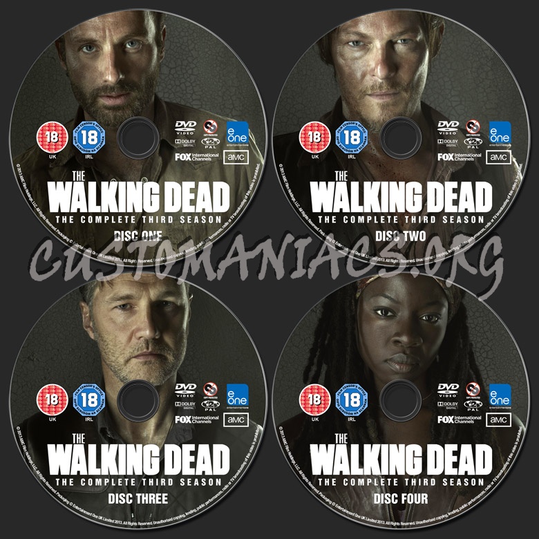 The Walking Dead Season 3 dvd label