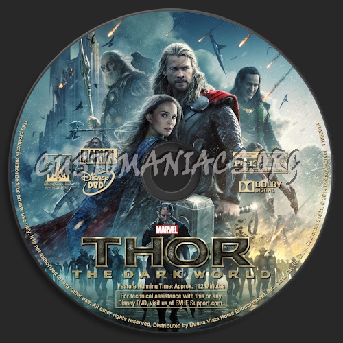 Thor: The Dark World dvd label