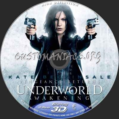 Underworld Awakening 3D blu-ray label