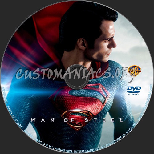 Man of Steel dvd label