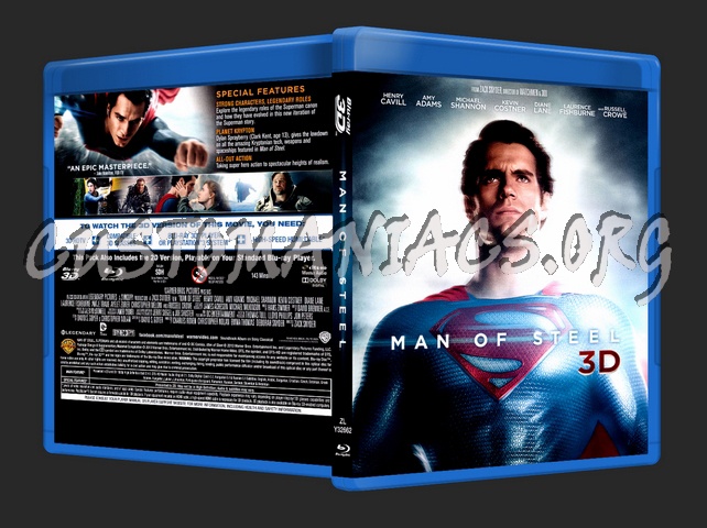 Man Of Steel 3D blu-ray cover