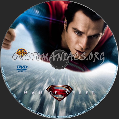 Man of Steel dvd label