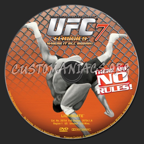 UFC Classics Volume 7 dvd label