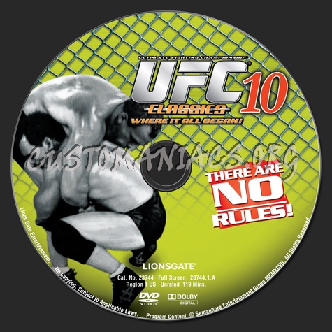 UFC Classics Volume 10 dvd label