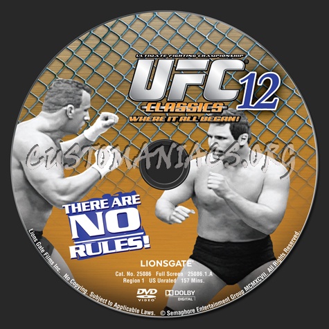 UFC Classics Volume 12 dvd label