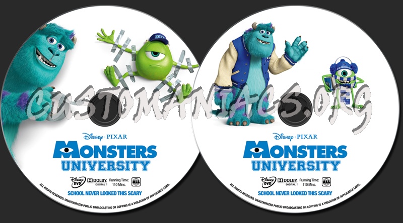 Monsters Univerity dvd label