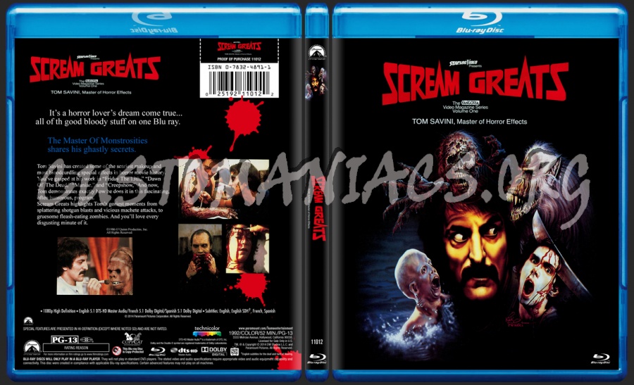 Tom Savini, Master of Horror Scream Greats Volume 1 blu-ray cover