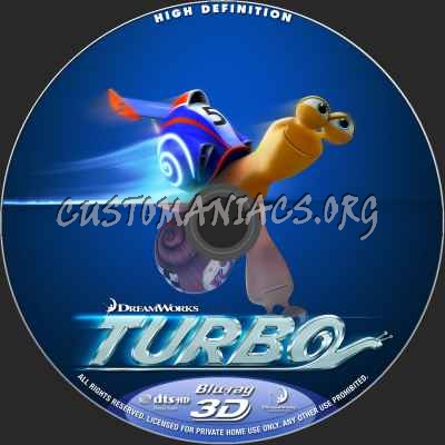 Turbo (2D+3D) blu-ray label