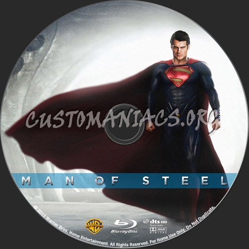 Man of Steel blu-ray label