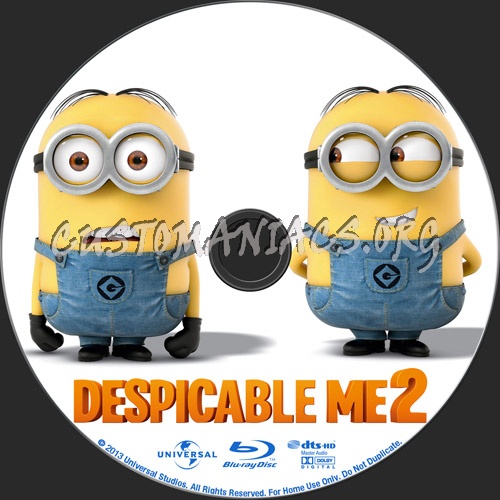 Despicable Me 2 blu-ray label