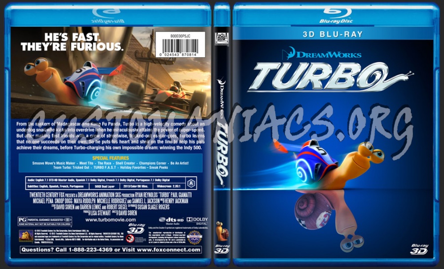 Turbo 3D blu-ray cover