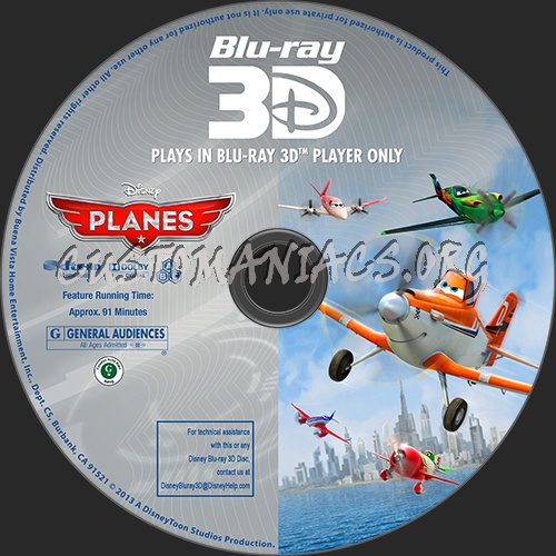 Planes 3D blu-ray label