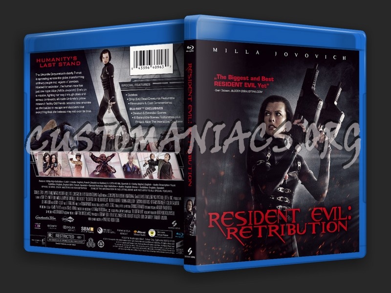 Residen Evil Retribution blu-ray cover