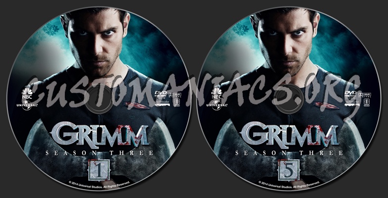 Grimm Season 3 Dvd Label Dvd Covers Labels By Customaniacs Id 0393 Free Download Highres Dvd Label