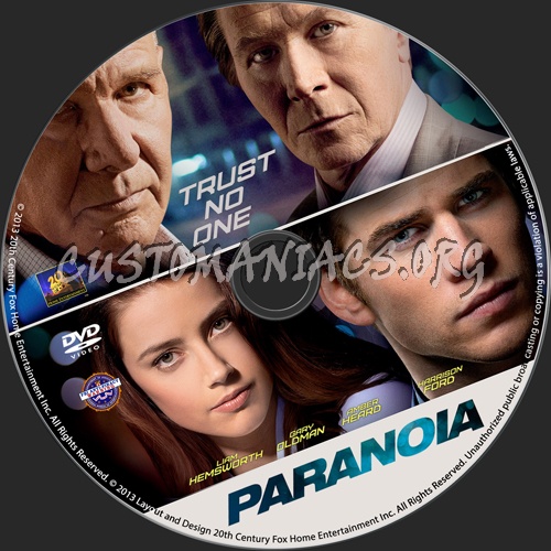 Paranoia dvd label