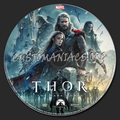 Thor The Dark World dvd label