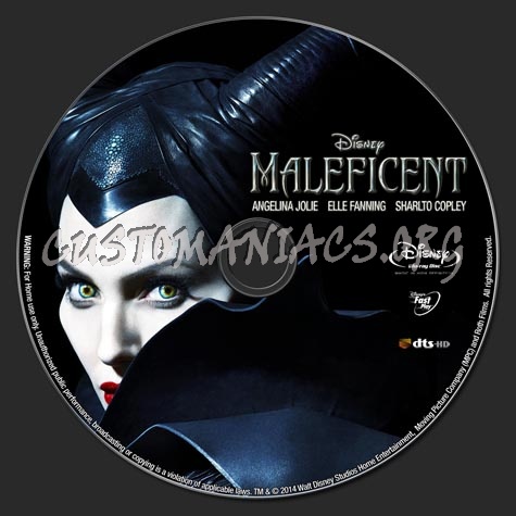 Maleficent (2014) blu-ray label