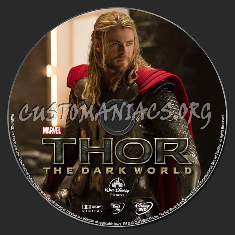 Thor The Dark World (2013) dvd label