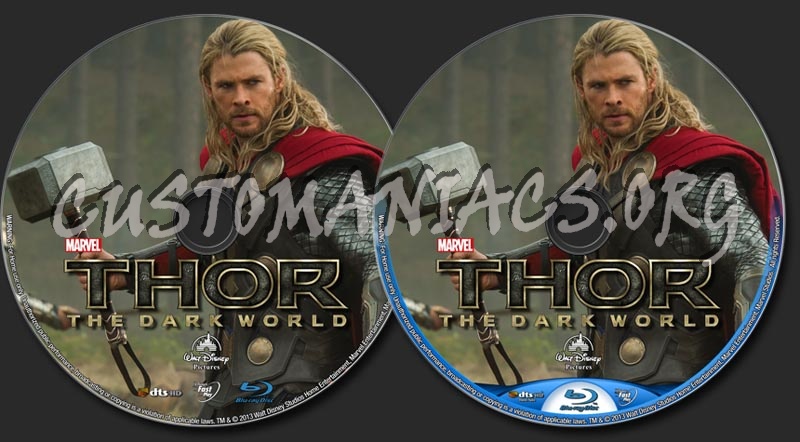 Thor The Dark World (2013) blu-ray label