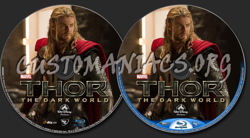 Thor The Dark World (2013) blu-ray label