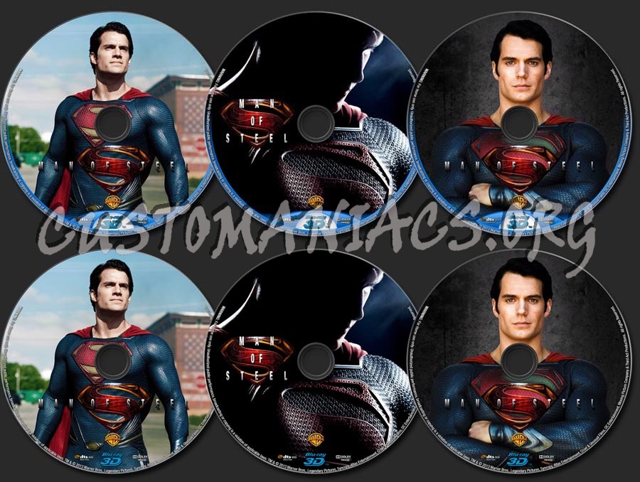 Man of Steel 3D blu-ray label