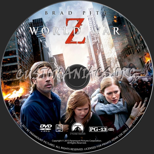 World War Z dvd label