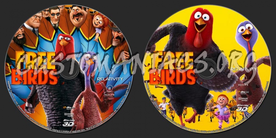 Free Birds 2013 3D blu-ray label