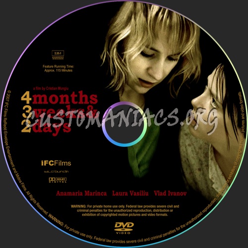 4 Months 3 Weeks and 2 Days dvd label