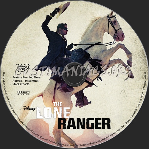 The Lone Ranger dvd label