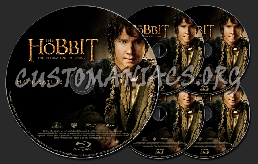 The Hobbit: The Desolation of Smaug blu-ray label