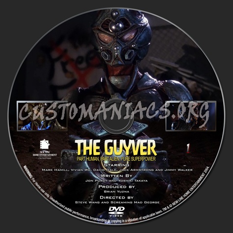 The Guyver Volume 1 1991 dvd label