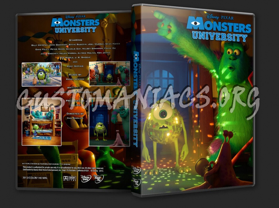 Monsters University 2013 dvd cover